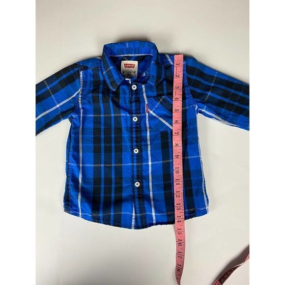 Levi's Cotton Plaid Button-Down Shirt - Size 18 Months - Picture 4 of 7